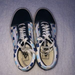 blue checkered vans